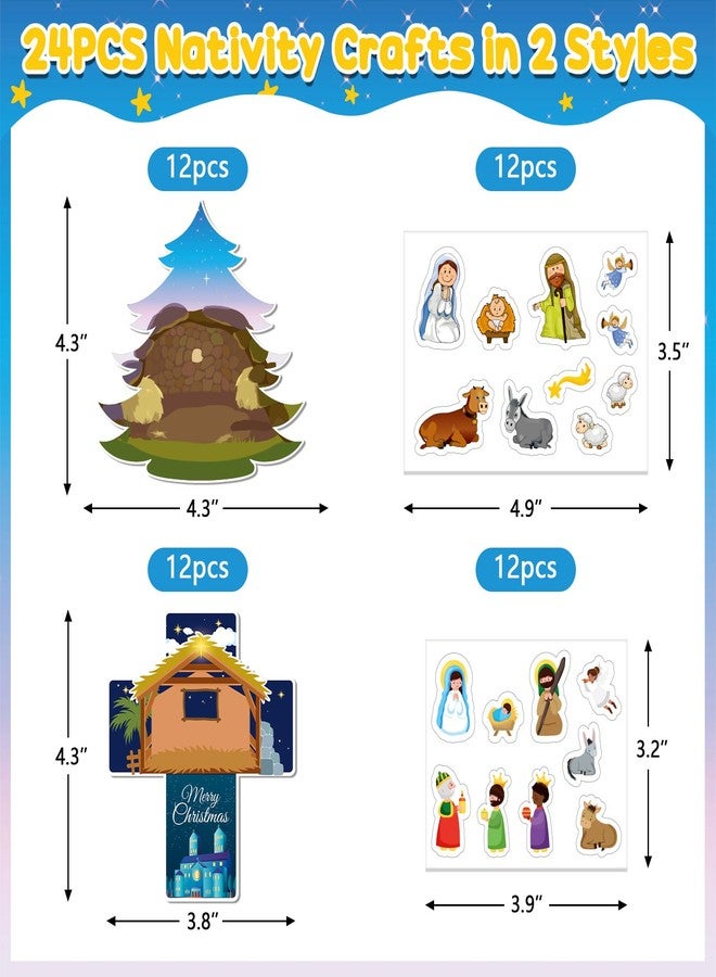 JUESMOS 24PCS Make a Nativity Scene Stickers for Kids 2025 Religious Nativity Sticker Crafts School Classroom Christmas Activities for Kids Funny Paper Crafts for Christmas Party Decorations - Image 3